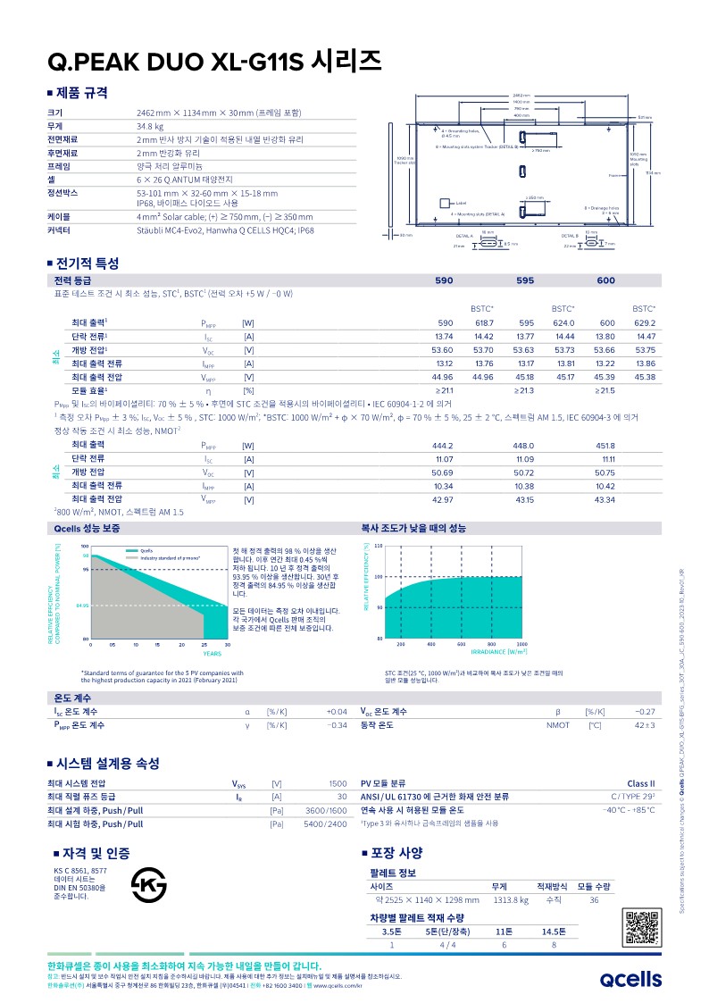 Q.PEAK DUO XL-G11S.3 양면 600W 제품 이미지 3